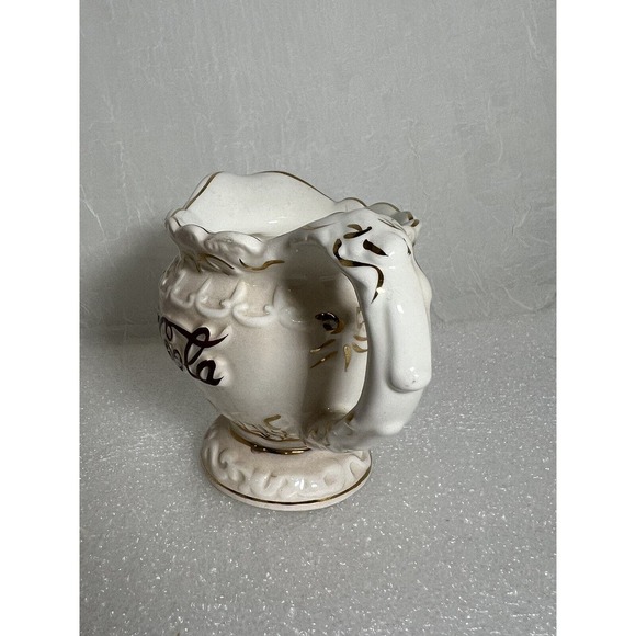 Coca-Cola Ceramic Creamer From 1998 Pink Cream With Gold Trim Vintage - Picture 4 of 7